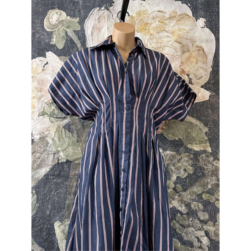 NWT Anthropologie The Tobie Button-Front Pleated Shirt Dress by Exquise Size XXS - Picture 7 of 9